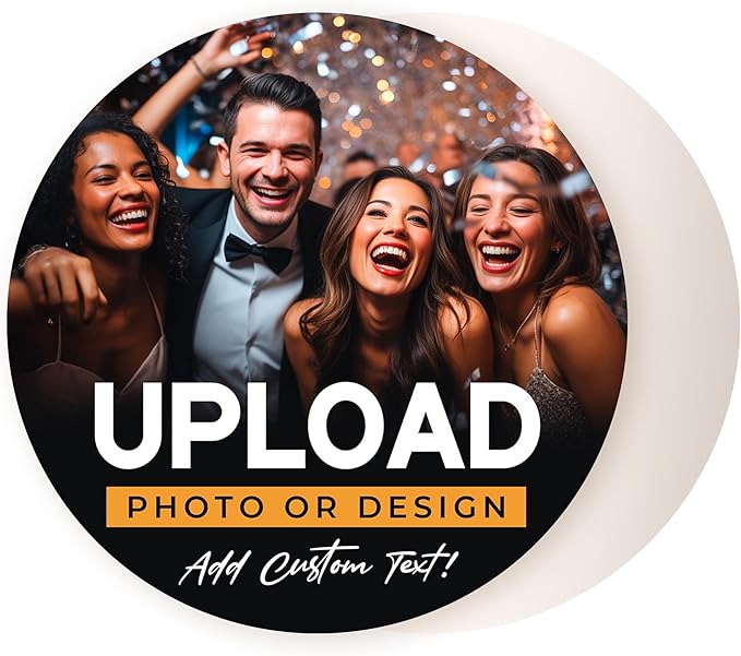 100 Pack, Personalized Drink Coasters, Custom Cardboard Coasters with Photo and Text, Design Your Own Coaster for Events, Parties, Bars, and Unique Gifts, 3.95" Round