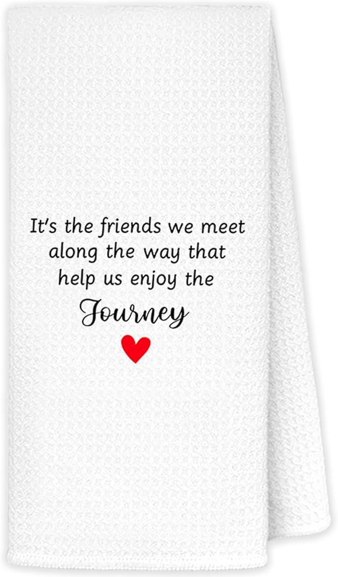 JINYO Gifts for Best Friend Kitchen Towels, Friends Gifts for Women Hand Towels for Bathroom Kitchen Decor, Long Distance Friendship Gift Decorative Dish Tea Towels, 16x24 Inch