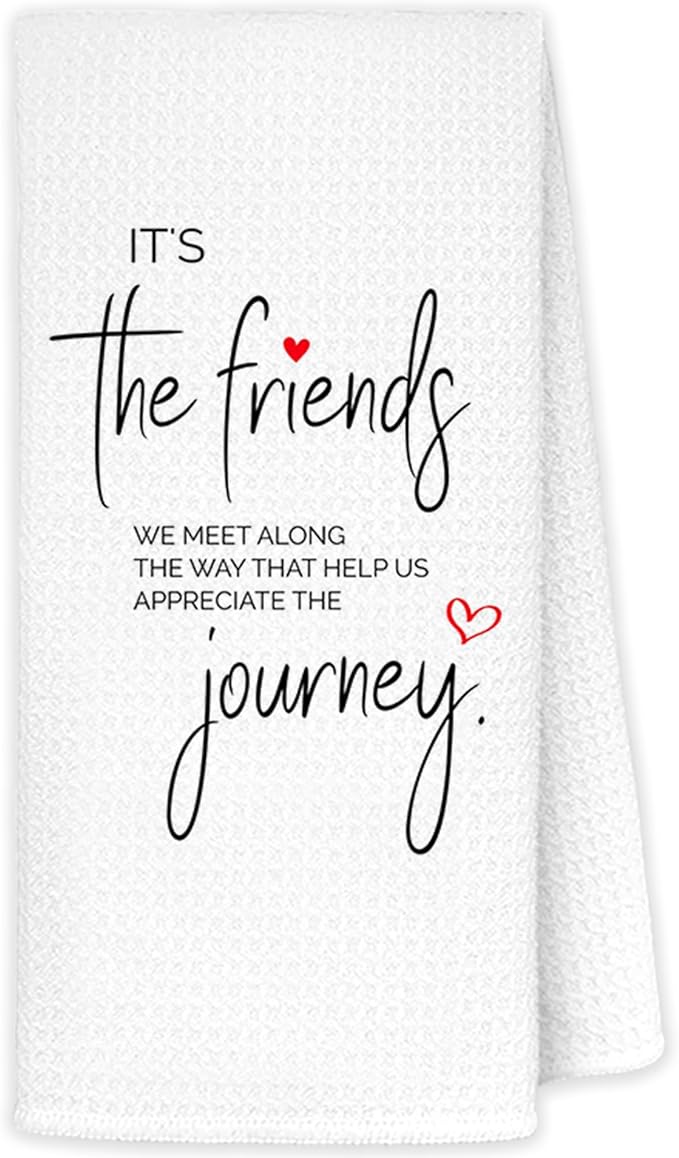 JINYO Friends Gifts Kitchen Towels, Gifts for Best Friend Hand Towels for Bathroom Kitchen Decor, Friendship Gift for Women Friends Decorative Dish Tea Towels, 16x24 Inch