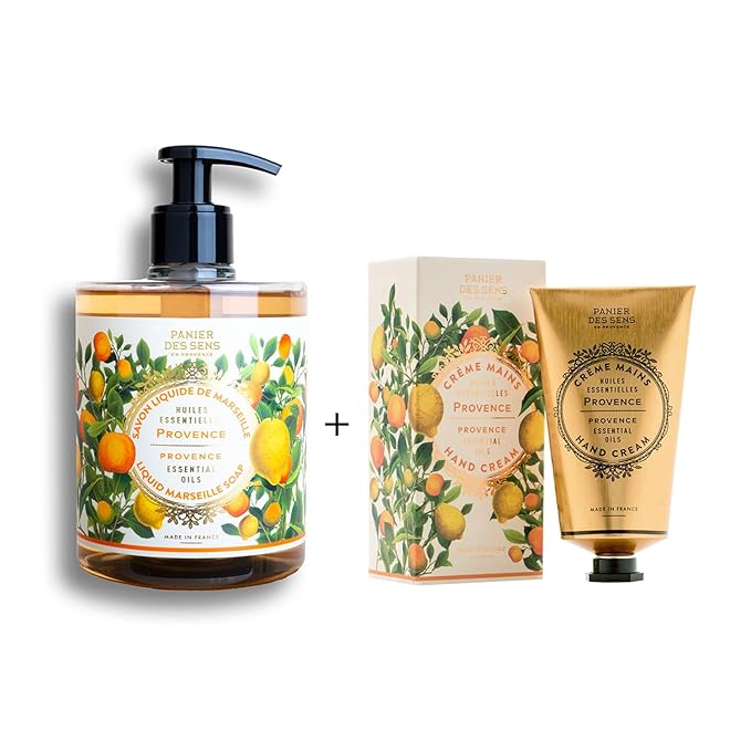 Panier des Sens – Provence Foaming Liquid Hand Wash & Moisturizing Hand Cream – Hand Soap and Lotion Set - with Coconut Oil, Shea Butter – French Hand Care – Gentle Formula – 97% Natural Ingredients