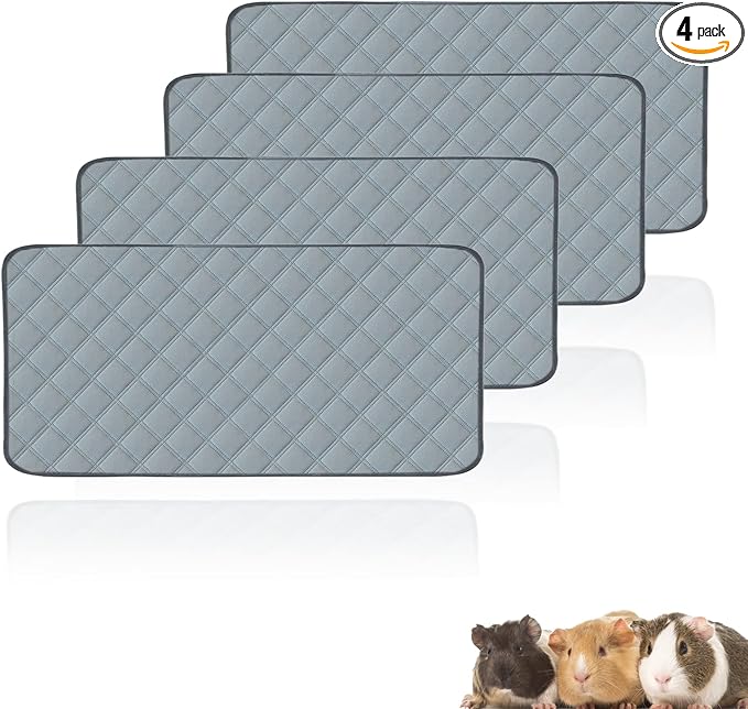 4 Pack Guinea Pig Cage Liners Washable Guinea Pig Bedding Super Absorbent | Waterproof | Non Slip| Reusable Guinea Pig Pee Pads for Small Animals Rabbit Hamster Rat - for Midwest 48" x 24"