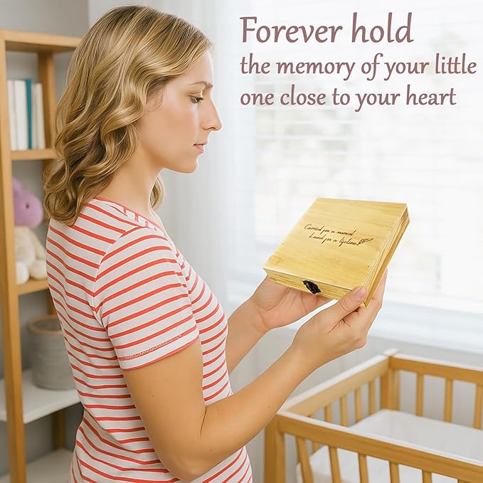 Miscarriage Memory Box, A Heartfelt Sympathy Gift for Mothers Loss of Baby, Premium Wooden Keepsake Box, Remembrance Gifts Miscarriages, Infant Loss Memorial for Moms and Dads