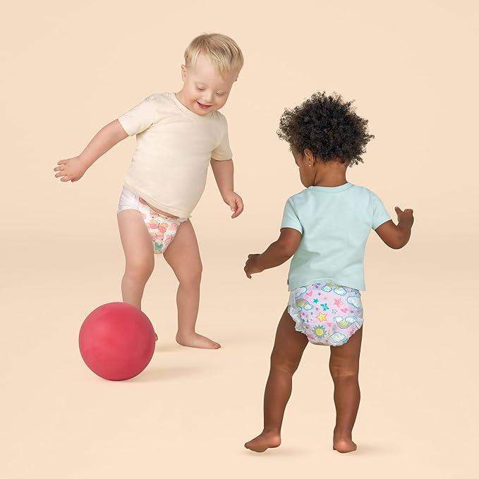 The Honest Company Clean Conscious Diapers for Sensitive Skin Up to 100% Leakproof Hypoallergenic Fragrance-Free Baby Girl Prints Super Club Box Size 6 (35 lbs) 68 Count (Prints