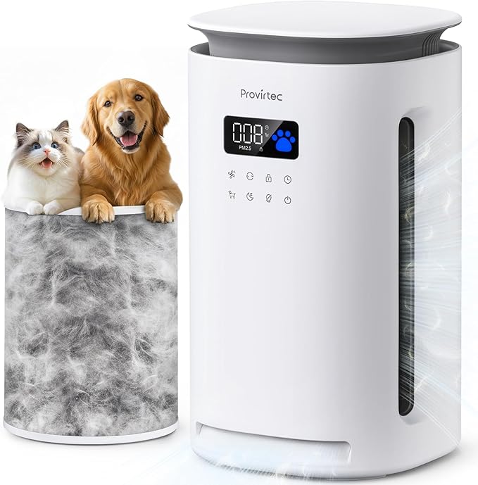 Pro-Level Air Purifier for Home Pets, No More Pet Floating Fur, Dander & Odor Worries, 360° Wide Intake, H13 True HEPA, Auto/Pet Mode & Washable Pre-Filter,Ultra Quiet for Bedroom/Large Room