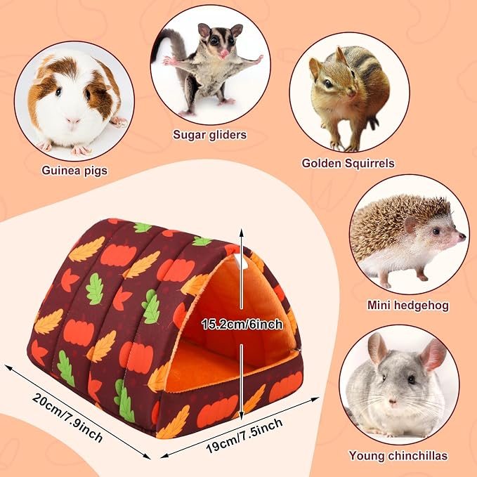 UPINS 2 Pack Guinea Pig Bed,Guinea Pig Hideout | Washable Small Animal House Cage Accessories,for Dwarf Rabbits Chinchillas Hamsters Hedgehogs Ferrets Bearded
