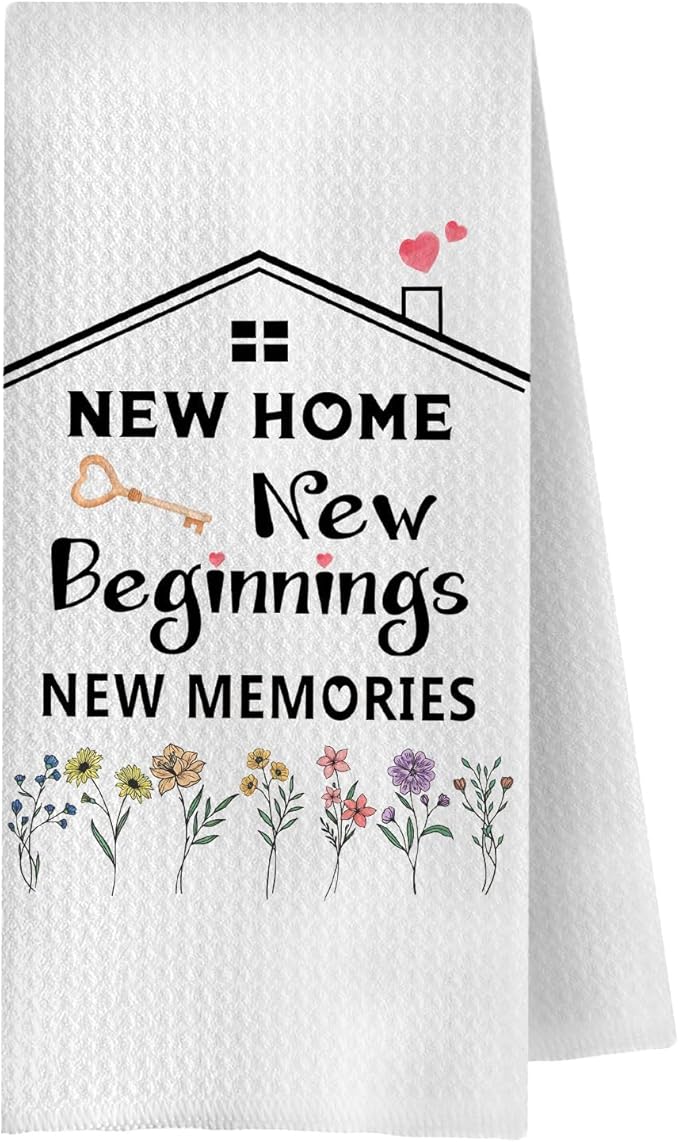 House Warming Gifts New Home Kitchen Towels, New Homeowner Gifts Dish Tea Towels for Kitchen Decor, Best Housewarming 2025 for Bathroom Decor, 16x24 Inches