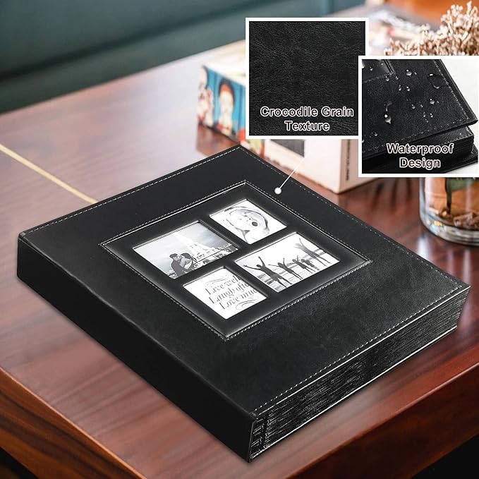 Ywlake Photo Album 4x6 1000 Pockets Photos, Extra Large Capacity Family Wedding Picture Albums Holds 1000 Horizontal Vertical Photos Black
