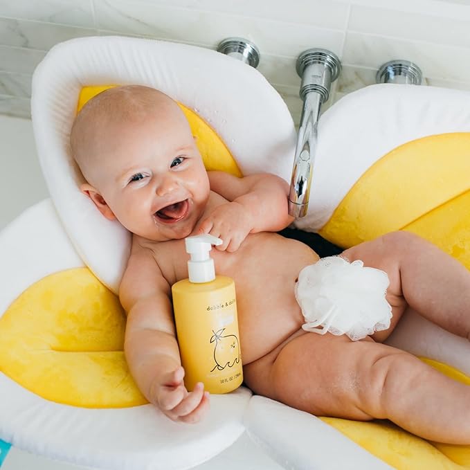 Dabble & Dollop Citrus Kiss Bundle, Natural Bubble Bath, Body Wash & Shampoo for Kids, Paraben & Sulfate Free, Vegan, Gluten-Free, Tear-Free, Tangerine, Vanilla, Lemon (Set of 3)