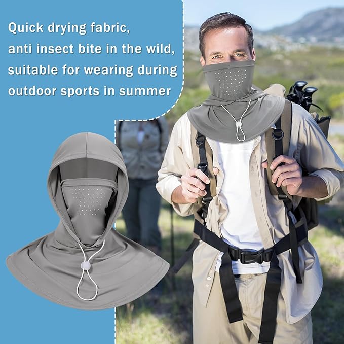 3 Pack Balaclava Sun UV Protection Hood Breathable Full Head Mask Face Cover for Men Women Motorcycle Cycling Fishing