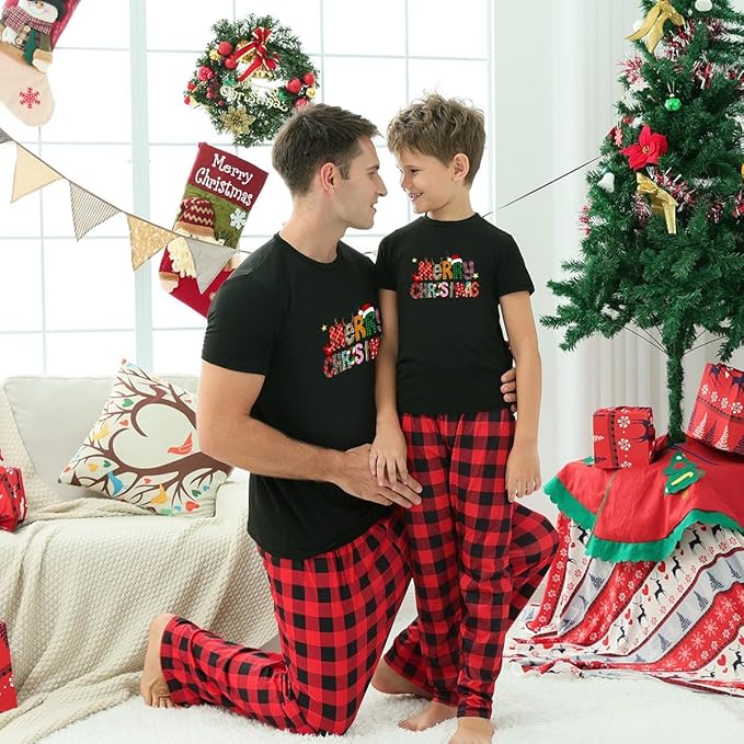 Family Christmas Pajamas Matching Sets Holiday Xmas Party Family Sleepwear Set Jammies for Couples