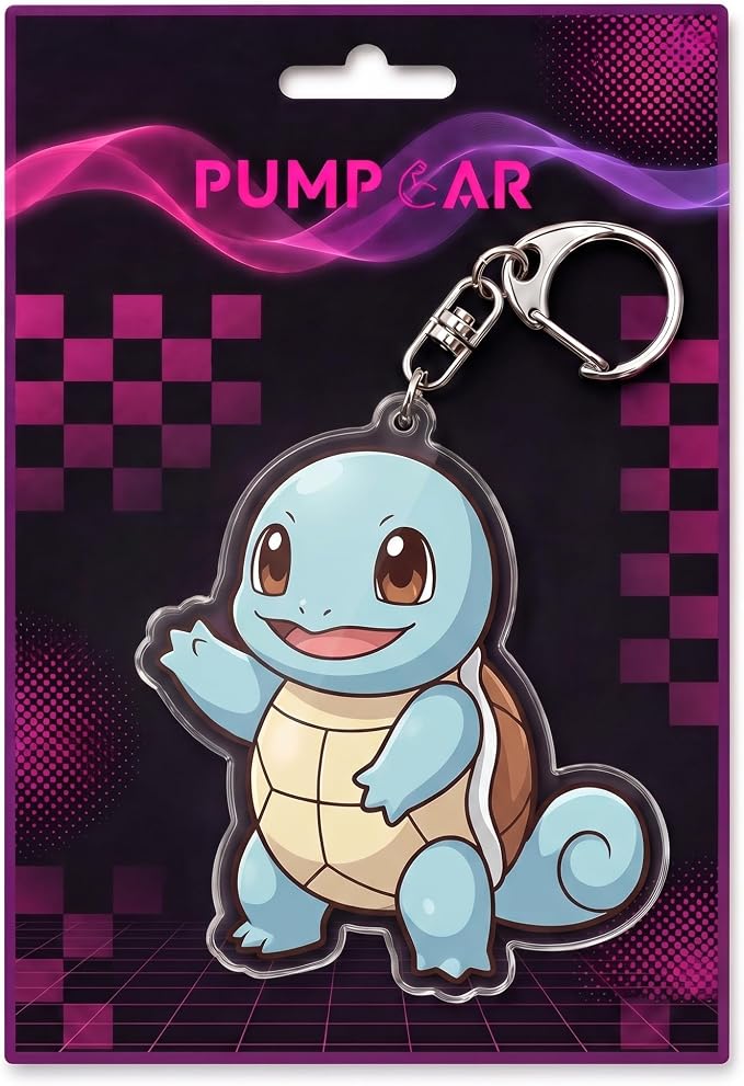 PumpCar Acrylic Keychain Double-Sided Charm Key Ring with Metal Clip Backpack Charm Bag and Car Key Accessory Collectible