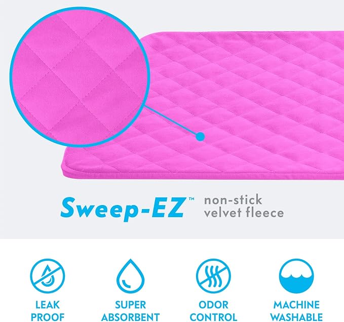 Paw Inspired Fitted Fleece Top Pan Liner for Critter Nation Cage, Pink | Tray Cover with Notch for Ferret Nation/Critter Nation Cage, For Ferrets, Rats, Chinchillas, Hedgehogs, Small Animals, Pets