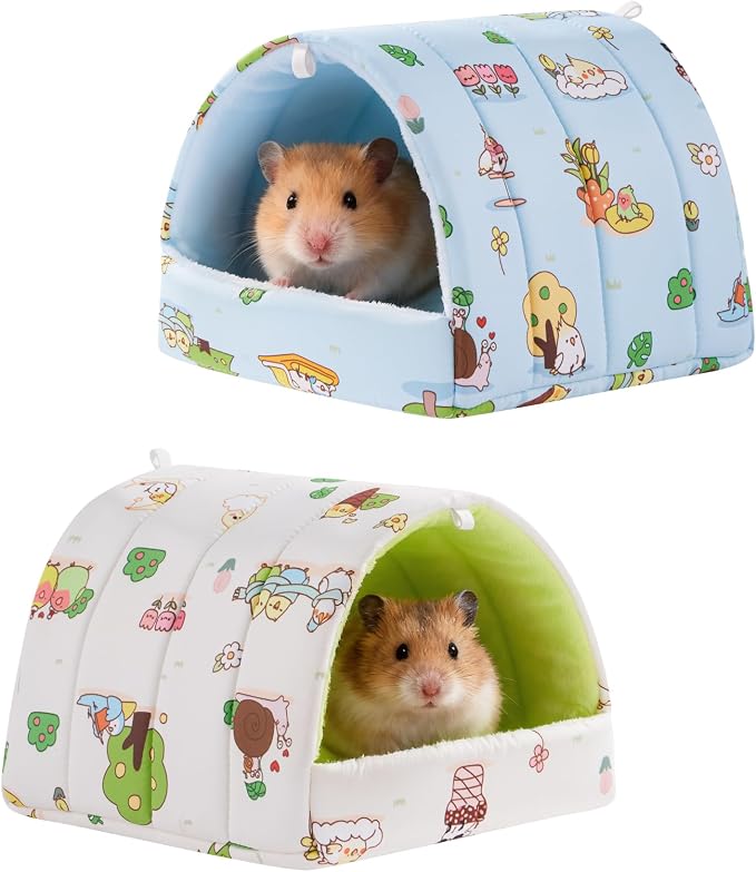 2 Pcs Guinea Pig Hideout Guinea Pig House,Washable Hamster Hideout Small Animal Cage Accessories for Mouse Chinchillas Hamsters Hedgehogs Ferrets Bearded Dragons and Rats