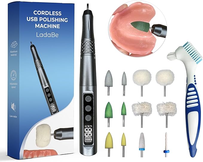 Cordless USB Polishing Machine 35000 RPM, Helps Refine Edges for a Comfortable Fit, Remove Surface Stains, Edge Smoothing and Surface Finishing, Polishing Head Set with Step-by-Step Instructions, Gift