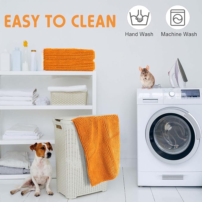 Amylove 4 Pcs Guinea Pig Cage Liner 16 x 24 Inch Washable Chenille Pee Pads Pet Dog Cat Bedding Training Mat Reusable for Small Animals Puppy Bunny Hamster Chinchilla