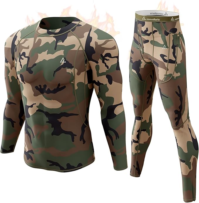 CL convallaria Thermal Underwear Long Johns Set Mens Winter Gift Hunting Gear Sport Base Layer Bottom Top