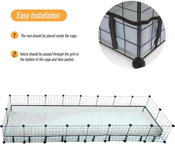 Guinea Pig Cage Liner Tarp Bottom Waterproof and Washable Base Also for Rabbits, Bunny, Chinchesillas, Hedgehog, Ferrets and Other Small Animals(24x96 inches)