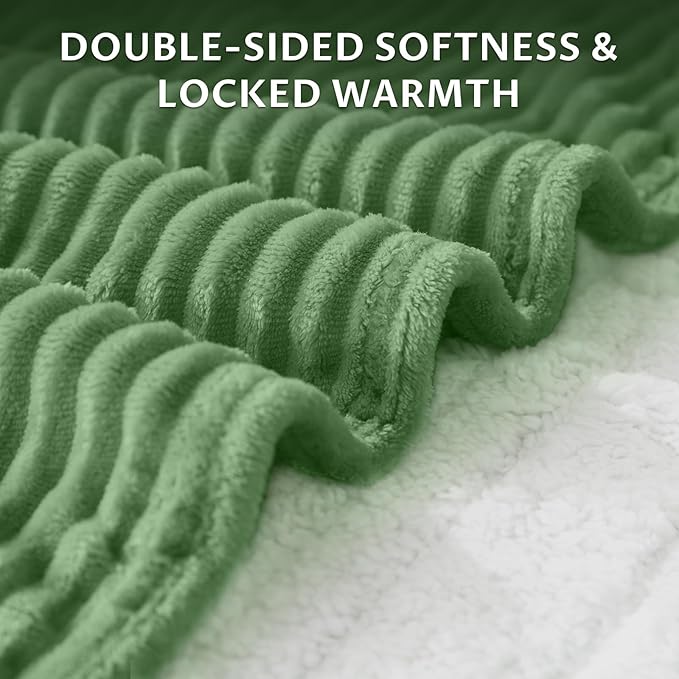 Reaks Electric Heated Throw Blanket, Silky Soft Flannel & Sherpa Heating Blanket Throw with 5 Heat Levels & 3 Hours Auto Off, Warm Gifts for Women Mom Grandma, ETL Certified (50x60 inches, Green)