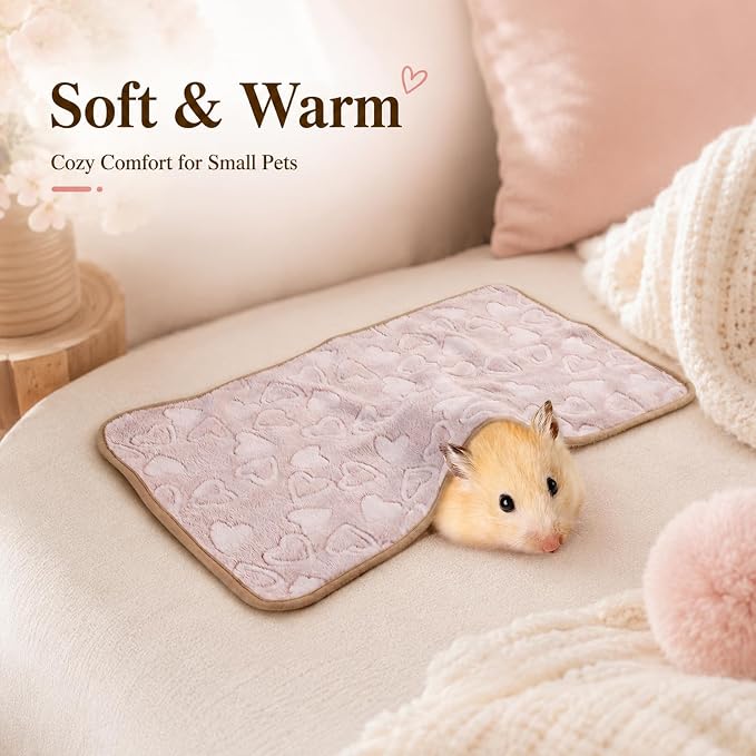 Grddaef Guinea Pig Fleece Blankets 6 Pieces Waterproof & Washable Small Animal Cage Liners Sleep Mat Bedding Pad for Hamster Chinchilla Rabbit Hedgehog (S-7.9 x 7.9 Inch)