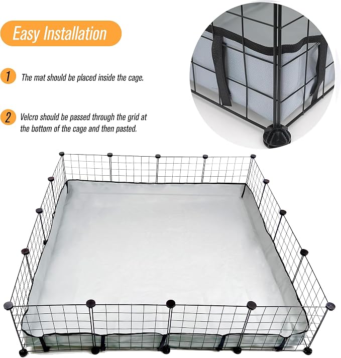 DZWLKJ Guinea Pig Cage Liner Tarp Bottom Waterproof and Washable Base Also for Rabbits, Bunny, Chinchesillas, Hedgehog, Ferrets and Other Small Animals(48x48 inches)
