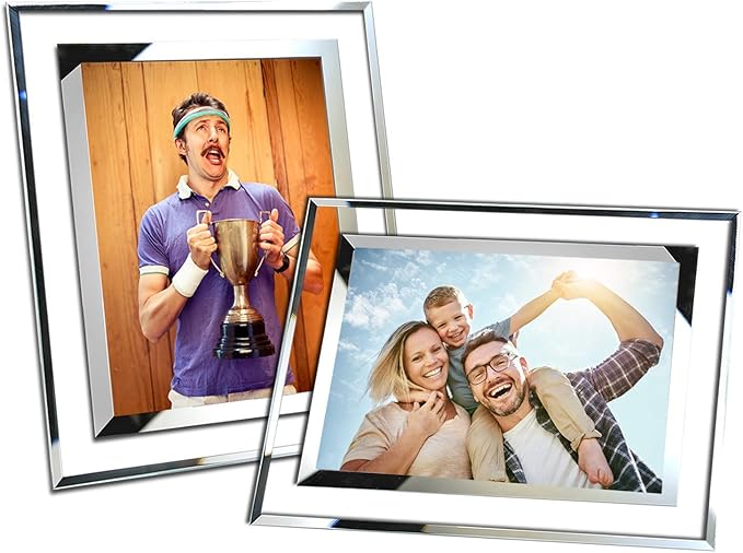 SIMON'S SHOP 8x10 Picture Frame, Glass Picture Frames 8x10 for Wall and Tabletop, 2-Pack Photo Frame Vertical or Horizontal Display, Modern Home Office Décor