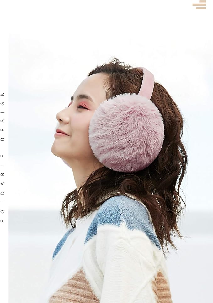 LCXSHYE Winter Ear muffs Faux Fur Warm Earmuffs Cute Foldable Outdoor Ear Warmers For Women Girls