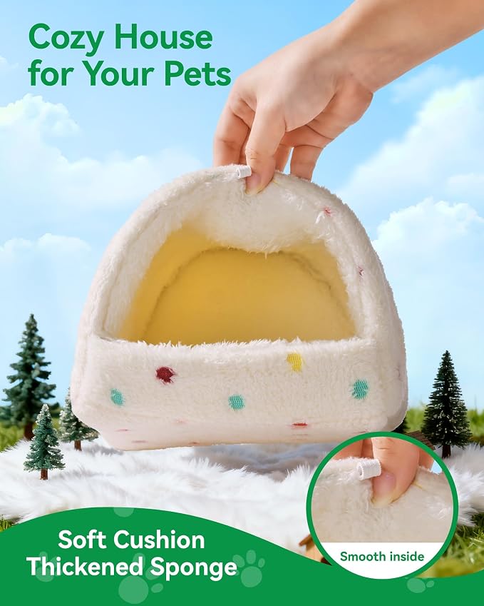 Warming Guinea Pig Hideout Guinea Pig House, Washable Hamster House, Small Animal Hideout Cage for Hamsters Chinchillas Hedgehogs Ferrets Bearded Dragons