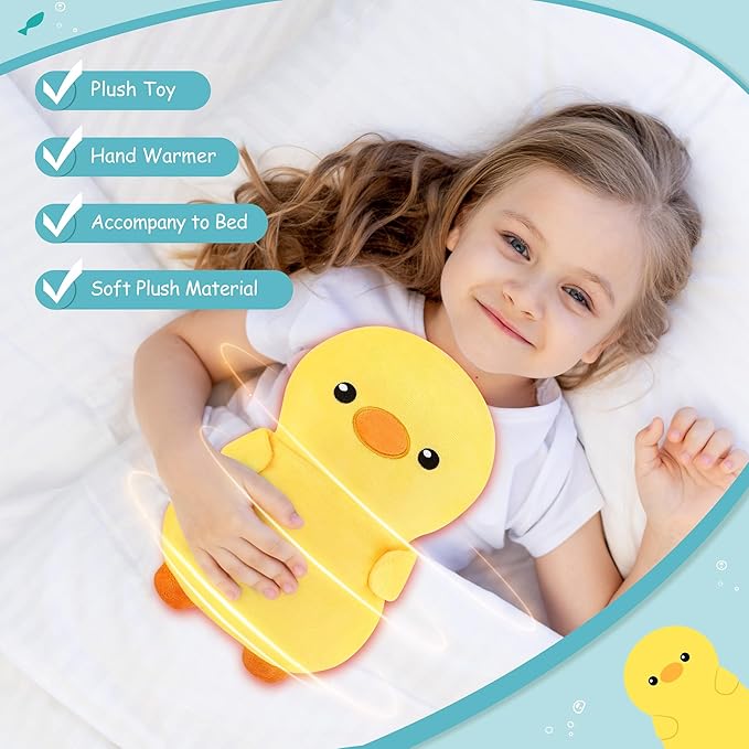 Yellow Duck Microwavable Heating Pad for Kids Women,Animal Plush Microwave Heating Pad for Cramps & Period Pain Relief with Lavender Scented,Heated Pad for Back,Warmer Pad for Birthday Mother's Day