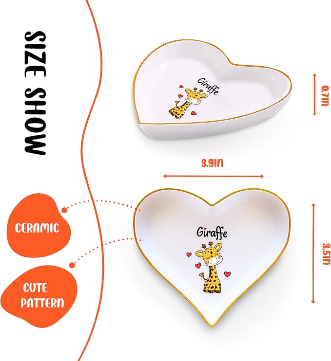 Ring Holder Dish Tray, Gifts For Women Teens Girls, Giraffe Lovers Themed Stuff Accessories Things Decor Merch, Giraffe Home Room Ring Earrings Necklace Organizer Holder!