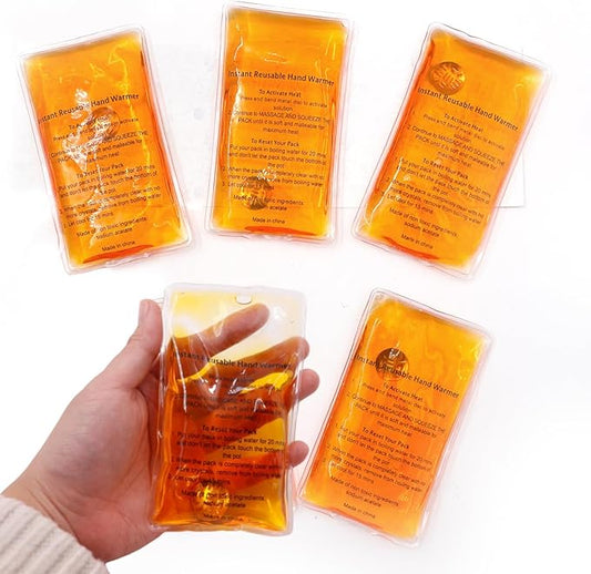 Reusable Snap Heat Pack Hand Warmer - Click Boil Heat Pocket Pouch Gel for Camping, Outdoor, Indoor Working
