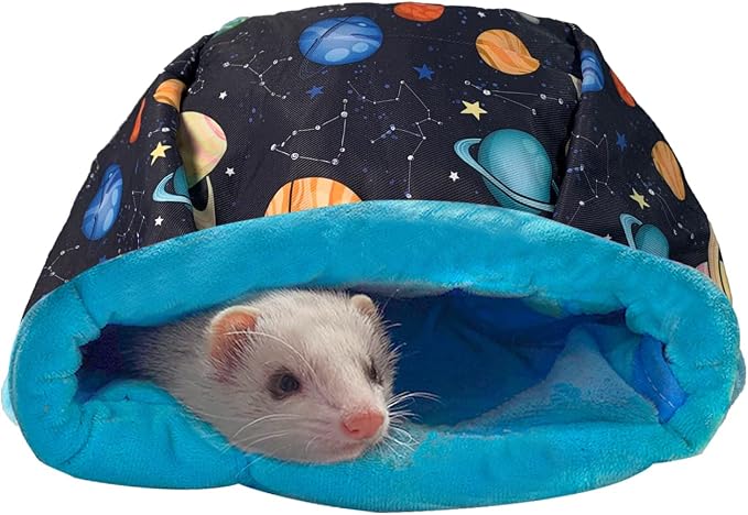 Ferret Cage Accessories Cute Ferret Rat Bed Stuff for Cage Set Supplies(Black Galaxy)