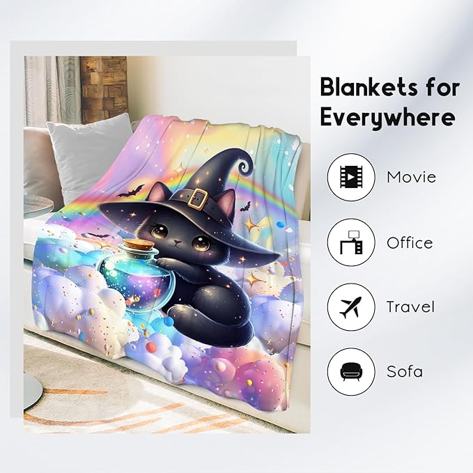 Kids Blankets Blanket Gifts for Cat Lovers - 40x50 Inches Cozy Soft Flannel Throw for Girls