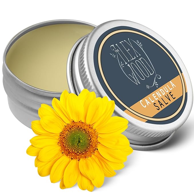 The Ilex Wood - Vegan Calendula Salve - All natural handcrafted vegan balm, soothes rashes, itching, dry skin, eczema - 3.38 fl oz (100ml)