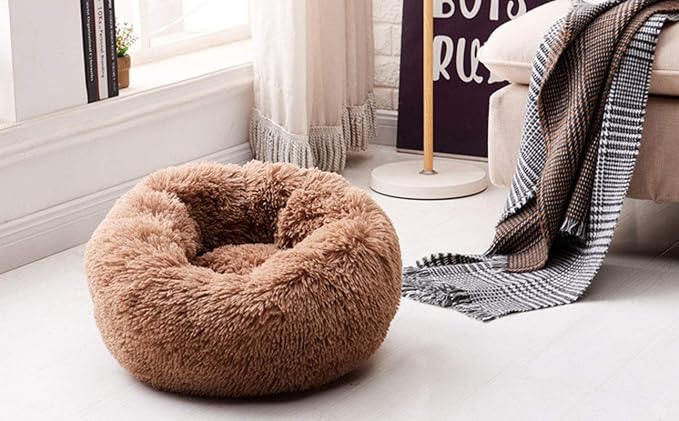 Cat Bed for Indoor Cats,Mini Plush Self Warming Kitten Bed, 20 Inch | Soft Round Fluffy Dog Bed and Cat Nest for Kittens and Small Dogs, Cozy Medium Bed for Indoor and Warm Autumn or Winter Sleep