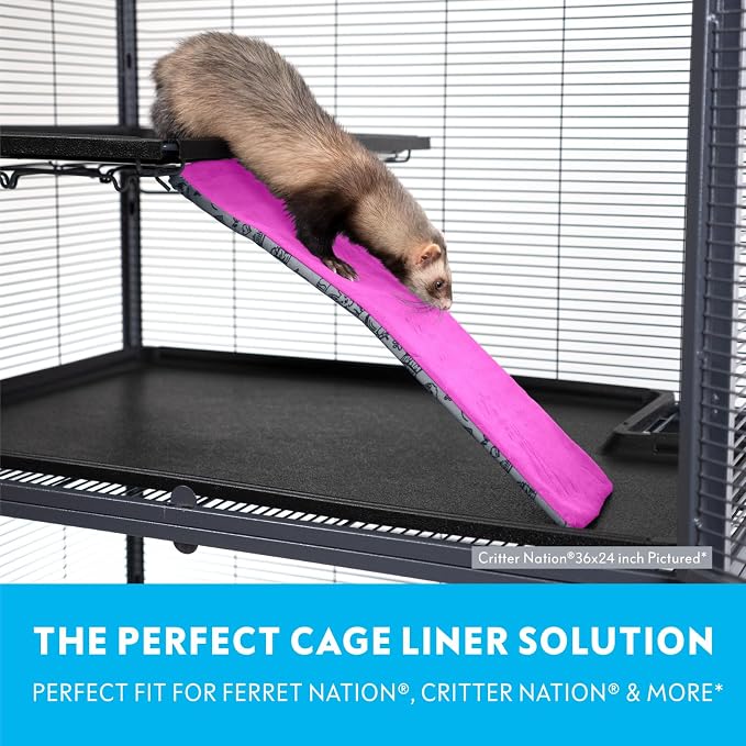 Paw Inspired Fitted Fleece Ramp Cover for Critter Nation Cage, Pink | Ladder Liner for Ferret Nation/Critter Nation Cage, For Ferrets, Rats, Chinchillas, Hedgehogs, Small Animals, Pets
