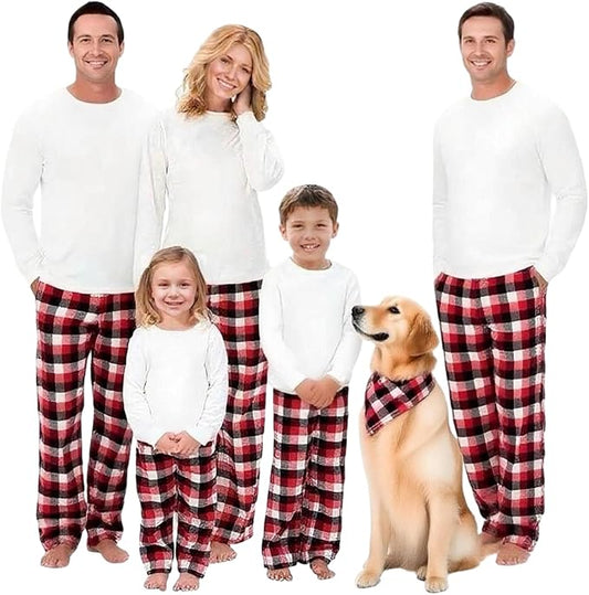 Christmas Family Pajamas Matching Sets, Matching Christmas Pjs For Family and Dog, Holidays Jammies Family Pjs Set