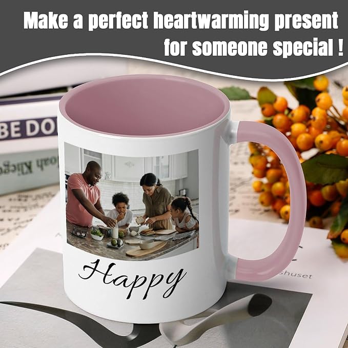 Custom Mug - Personalized Coffee Mug with Image, Logo, or Text | Custom Photo Cup | Customized 11 Oz Ceramic Tea Cup Taza Personalizadas Custom Gifts for Men & Women