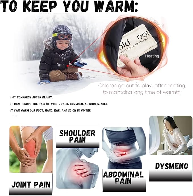 4 Pcs Reusable Snap Heat Pack,Portable Hand Warmer,Hand Warmers Cute Long Lasting Warmth for Camping, Outdoor,Hand Warmers Boil Click Heat Pocket