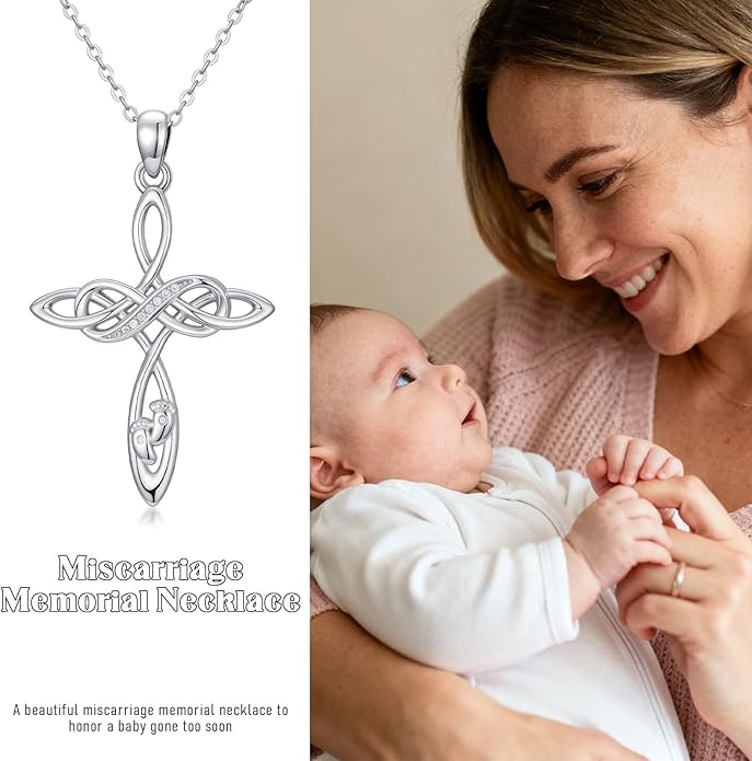 Angel Heart Miscarriage necklace loss of pregnancy for Mother 925 Sterling Silver necklace