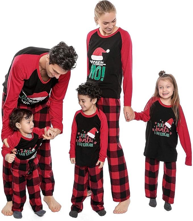 Matching Family Christmas Pajamas Sets, Holiday PJs with Top and Pants, Cute 2 Piece Sleepwear for Couples/Women/Men
