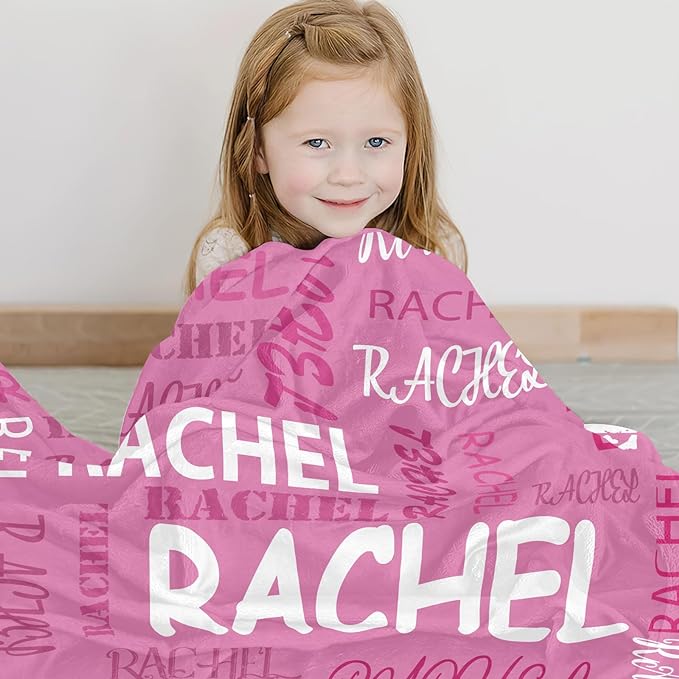 Ships Next Day, Personalized Blankets and Throws Custom Blanket with Name Customized Flannel Blanket for Kids Christmas Blanket Gifts for Teen Girls Boys