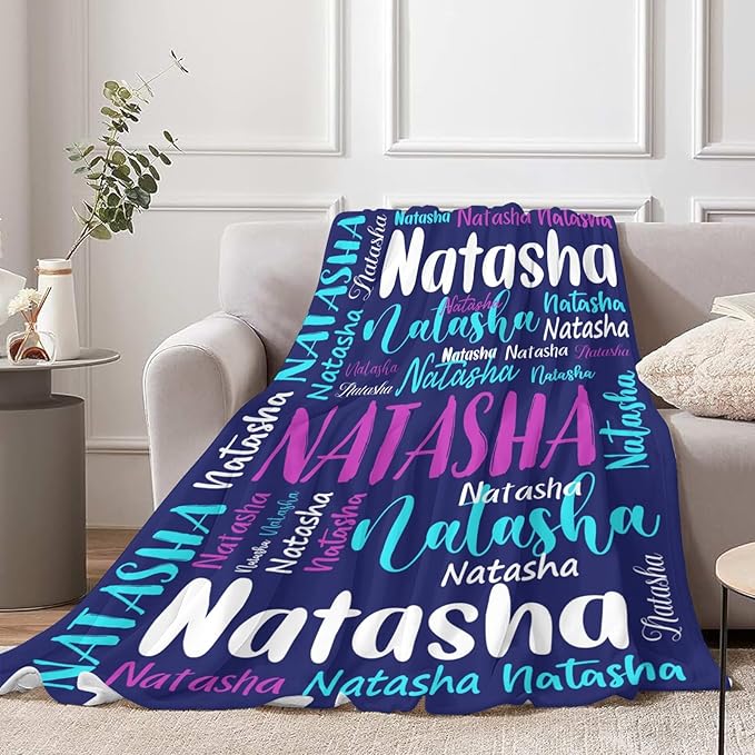 Personalized Custom Baby Blanket with Name for Girls Boys Kids Customized Flannel Blanket for Bed Nursery Room Baby Stroller