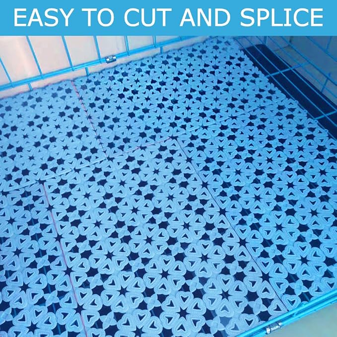 kathson Rabbit Cage Mat Floor Plastic Mats Feet Pads for Pet Cats Dogs Bunny Hamster Rat Chinchilla Guinea Pig (4 Pack)