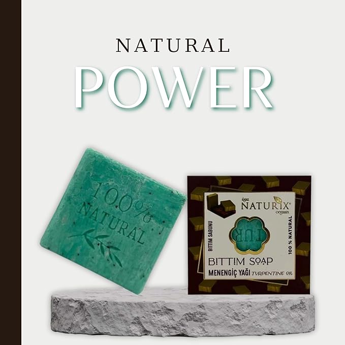 Organic Bar Soap Moisturizing Soap Made from Natural Oil | Hair Hand Face Body Bath Wash | Skin Care Cleanser Shampoo (Bıttım and Terebinth Oil)