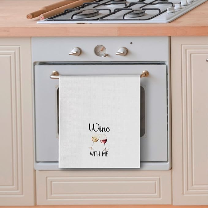 Wine Gifts Kitchen Towels, Gifts for Wine Lovers Dish Tea Bar Towels for Kitchen Bar Cart Decor, Alcohol Gifts for Women Men Decorative Hand Towels, 16x24 Inches
