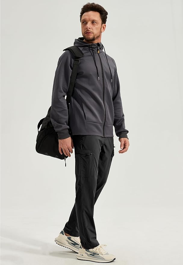 MOURCE Hiking Pants Men Lightweight Quick-Dry - Water Resistant Stretch Travel Pants with 7 Pockets for Outdoor Fishing