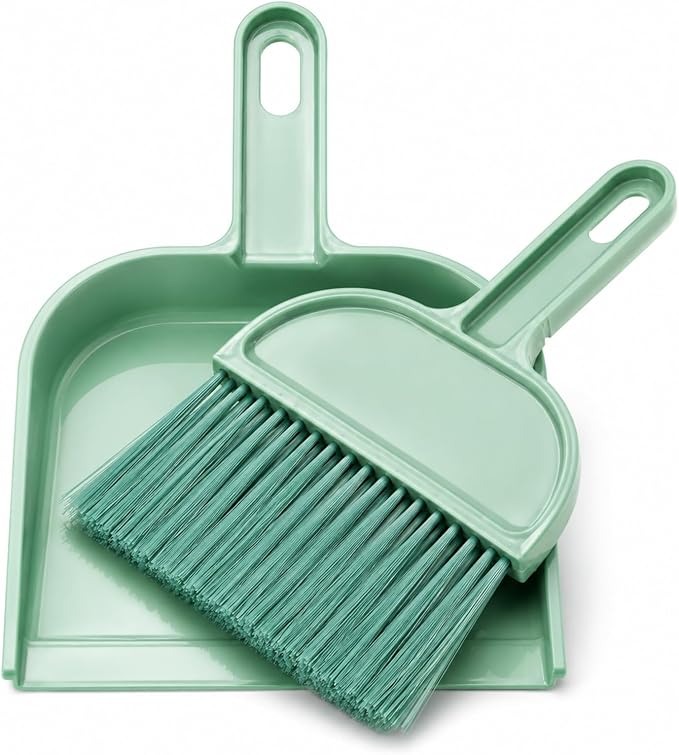 Rypet Mini Dustpan & Brush Set for Small Pet Cage Cleaning – Compact Handheld Broom for Guinea Pig, Rabbit, Hamster Bedding & Sticky Messes, Space-Saving, Deep-Corner Cage Cleaner Tool | Bunny Litter Box Brush, Fits Cage Corners, Hanging Hole Storage, ...