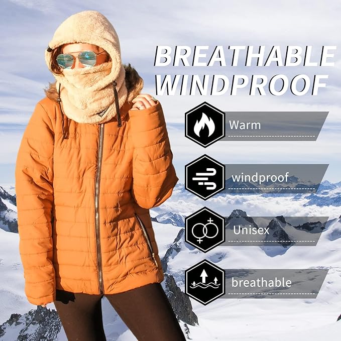 Shy Velvet Balaclava Wind-Resistant Winter Face Mask,Fleece Ski Mask for Men and Women,Warm Face Cover Hat Cap Scarf