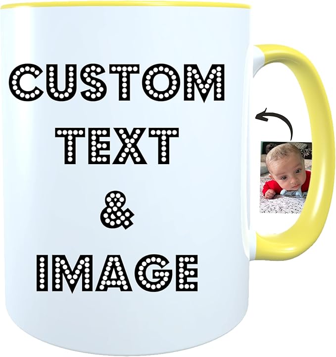 Custom Mug With Pictures - Personalized Coffee Mug With Photo, Text, Logo | Customized Gifts for Men & Women | Taza Personalizada 11oz Tea Cup Printed on Both Sides | Birthdays, Holidays, Mother’s Day