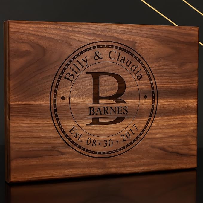 Personalized Christmas Gifts for Couples - Custom Cutting Board Wedding Gifts, Unique Holiday Gift for Family Premium Handmade Wood Gift Anniversarie, Bridal Shower & Couples – Unique Newlywed Gift
